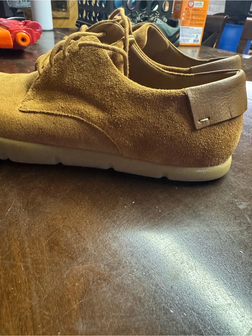 Men's Suede Derby Shoes in Tan